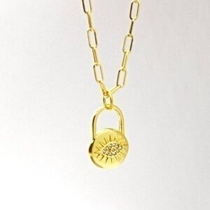 Evil Eye Padlock Necklace